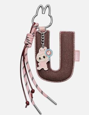 Pop Mart MONSTERS LABUBU Pin for Love Keychain Pendant, LETTER U Bag Charm, NEW
